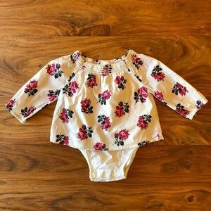 Gap Baby Smocked Floral Blouse/ Onesie